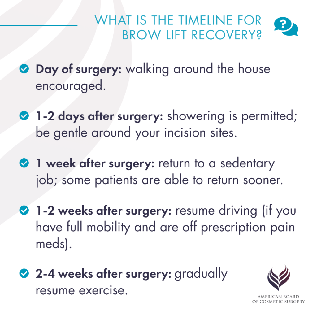 Brow lift recovery timeline