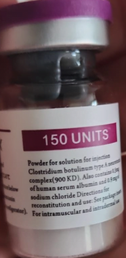 Counterfeit Botox packaging labelled as 150 units