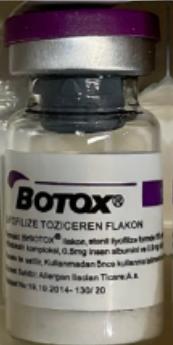 Fake Botox vial labeled as Botox®.